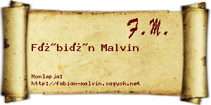 Fábián Malvin névjegykártya